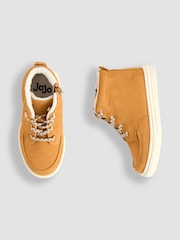 JoJo Maman Bébé Light Brown Leather Trainers - Image 3 of 4