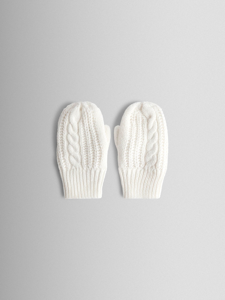 JoJo Maman Bébé Cream White Mittens - Image 1 of 3 JoJo Maman Bébé Cream White Mittens - Image 1 of 3