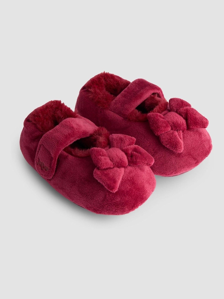 JoJo Maman Bébé Red Borg Ballet Pump Slippers - Image 1 of 4