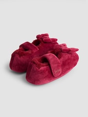JoJo Maman Bébé Red Borg Ballet Pump Slippers - Image 2 of 4