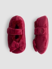 JoJo Maman Bébé Red Borg Ballet Pump Slippers - Image 3 of 4