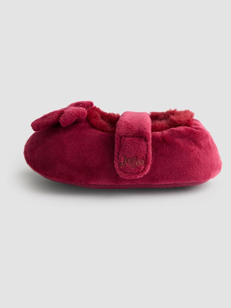 JoJo Maman Bébé Red Borg Ballet Pump Slippers - Image 4 of 4
