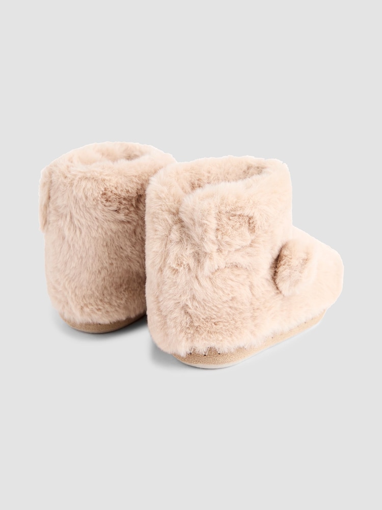 JoJo Maman Bébé Brown Bear Plush Slipper Boots - Image 2 of 3