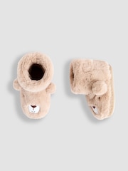 JoJo Maman Bébé Brown Bear Plush Slipper Boots - Image 3 of 3