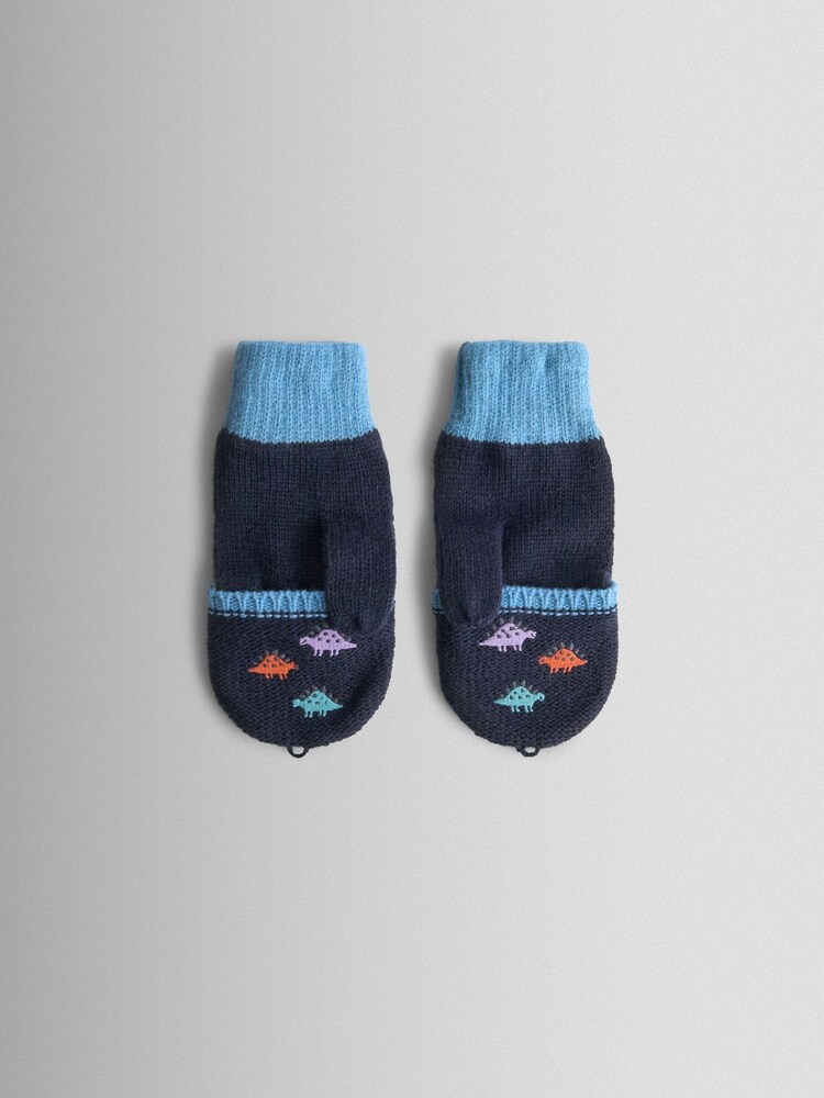 JoJo Maman Bébé Stone Dino Fleece Lined Mittens - Image 4 of 4 JoJo Maman Bébé Stone Dino Fleece Lined Mittens - Image 4 of 4