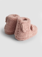 JoJo Maman Bébé Pink Mouse Borg Slipper Boots - Image 2 of 4
