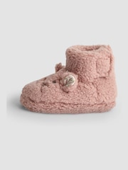 JoJo Maman Bébé Pink Mouse Borg Slipper Boots - Image 3 of 4