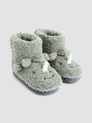 JoJo Maman Bébé Green Dino Borg Slipper Boots - Image 1 of 4