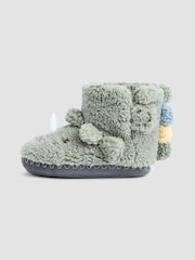 JoJo Maman Bébé Green Dino Borg Slipper Boots - Image 4 of 4