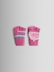 JoJo Maman Bébé Pink Dino Fleece Lined Mittens - Image 3 of 6