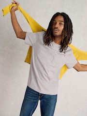Gri - Tricou White Stuff cu buzunar 100% bumbac - Imaginea 1 din 7