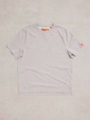 Gri - Tricou White Stuff cu buzunar 100% bumbac - Imaginea 5 din 7