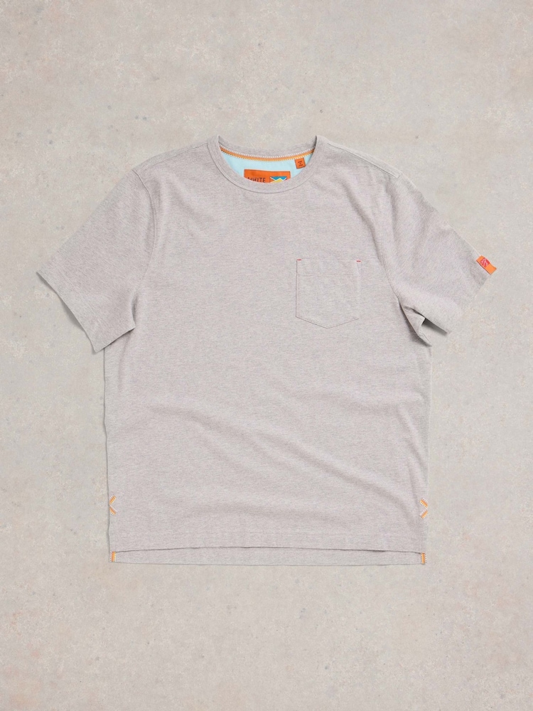 White Stuff Grey Pocket 100% Cotton T-Shirt - Image 5 of 7