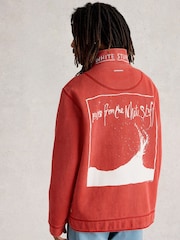 White Stuff Red 100% Cotton Pique Half Zip Sweatshirt - Image 3 of 7