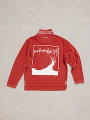 White Stuff Red 100% Cotton Pique Half Zip Sweatshirt - Image 6 of 7
