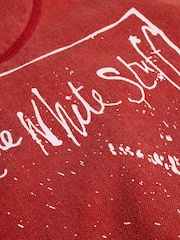 White Stuff Red 100% Cotton Pique Half Zip Sweatshirt - Image 7 of 7