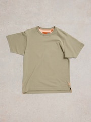 White Stuff Green Graphic 100% Cotton T-Shirt - Image 5 of 7