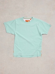 White Stuff Blue Graphic 100% Cotton T-Shirt - Image 5 of 7