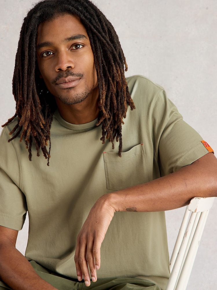 White Stuff Green Pocket 100% Cotton T-Shirt - Image 4 of 7