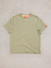 White Stuff Green Pocket 100% Cotton T-Shirt - Image 6 of 7