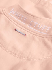 White Stuff Pink 100% Cotton Plain Half Zip Sweater - Image 7 of 7