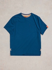 White Stuff Blue Pocket 100% Cotton T-Shirt - Image 6 of 7