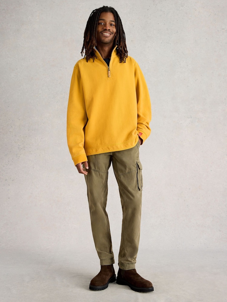 White Stuff Yellow 100% Cotton Pique Half Zip Sweatshirt - Image 1 of 7 White Stuff Yellow 100% Cotton Pique Half Zip Sweatshirt - Image 1 of 7