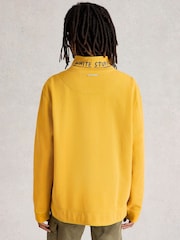 White Stuff Yellow 100% Cotton Pique Half Zip Sweatshirt - Image 3 of 7