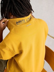 White Stuff Yellow 100% Cotton Pique Half Zip Sweatshirt - Image 4 of 7