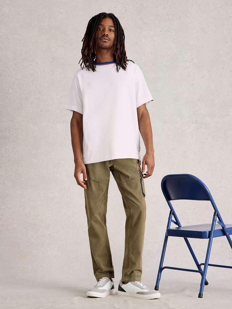 White Stuff White 100% Cotton Ringer T-Shirt - Image 1 of 7