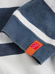 White Stuff Blue Stripe Pique Half Zip Sweatshirt - Image 7 of 7