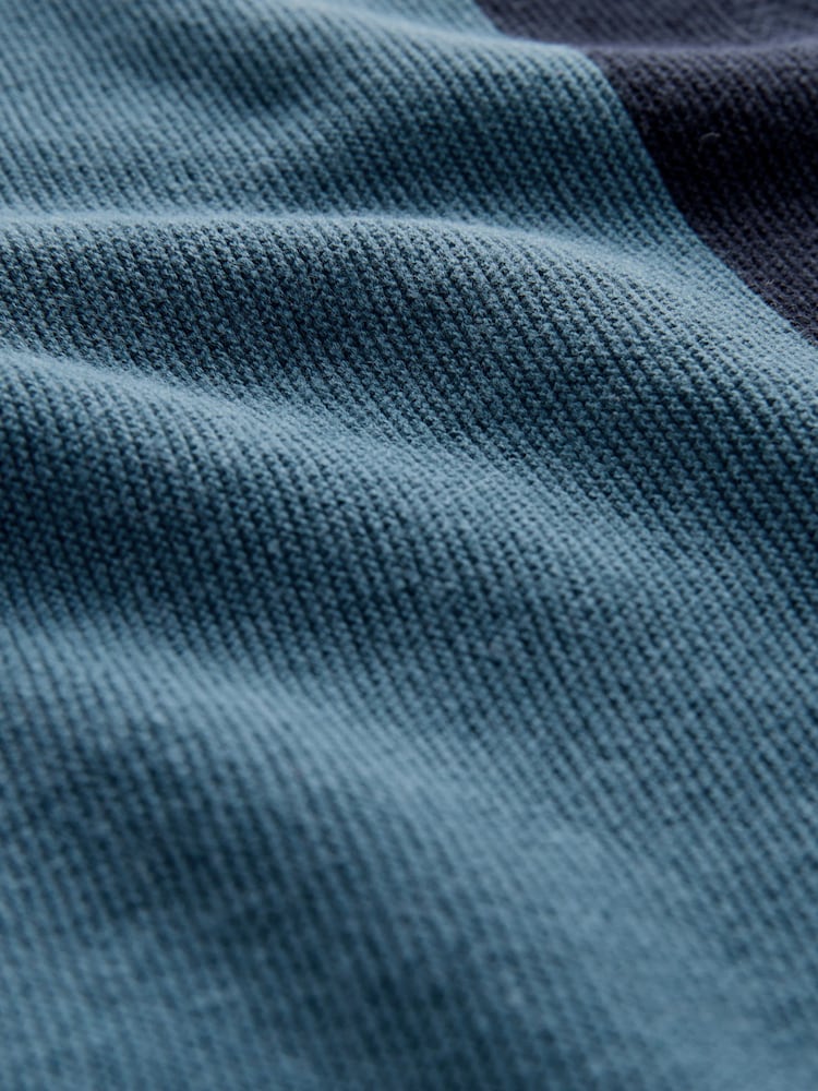 Navy Blue Regular Fit Colourblock Stripe Crew Neck Jumper - Image 3 of 3