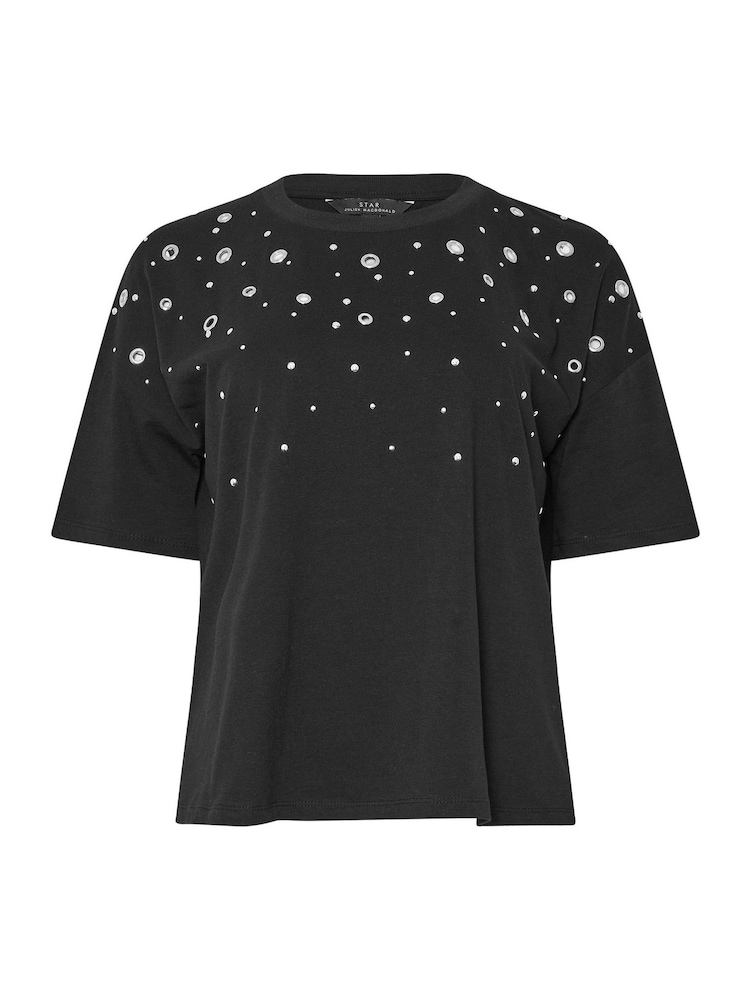 Star by Julien MacDonald Black 100% Cotton Eyelet Top - Image 2 of 9