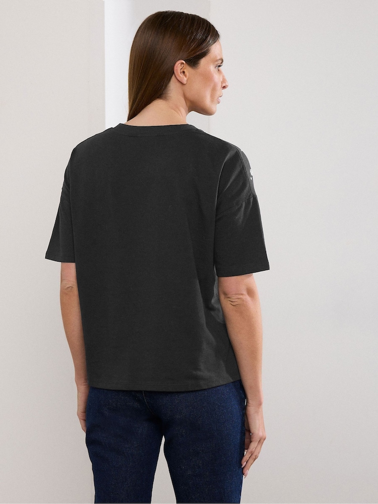 Star by Julien MacDonald Black 100% Cotton Eyelet Top - Image 4 of 9