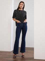Star by Julien MacDonald Black 100% Cotton Eyelet Top - Image 5 of 9