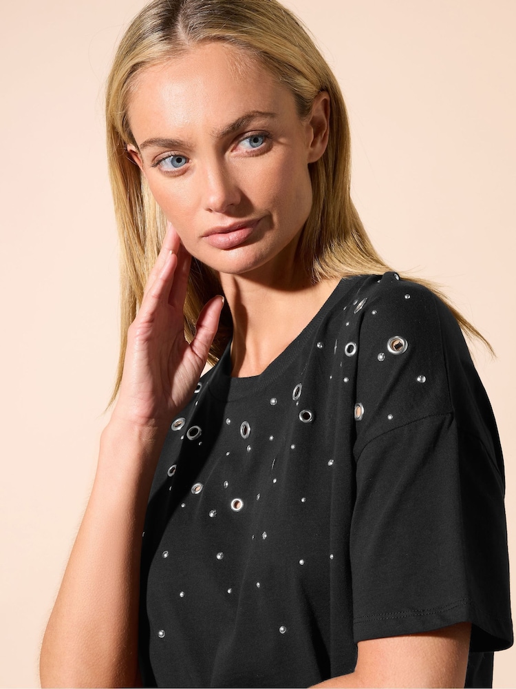 Star by Julien MacDonald Black 100% Cotton Eyelet Top - Image 9 of 9