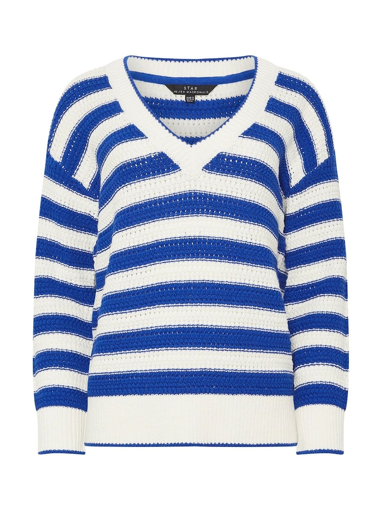 Star by Julien MacDonald Blue Stripe Textured Jumper - Image 6 of 6