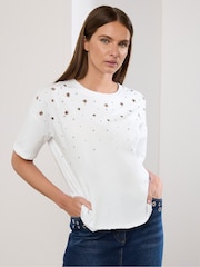 Star by Julien MacDonald White 100% Cotton Eyelet Top - Image 1 of 9