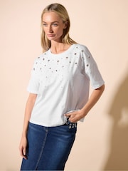 Star by Julien MacDonald White 100% Cotton Eyelet Top - Image 3 of 9