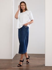 Star by Julien MacDonald White 100% Cotton Eyelet Top - Image 7 of 9