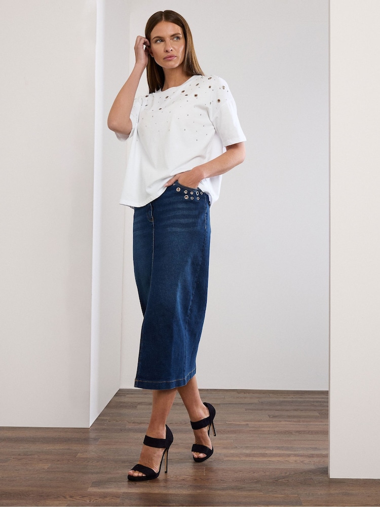 Star by Julien MacDonald White 100% Cotton Eyelet Top - Image 7 of 9