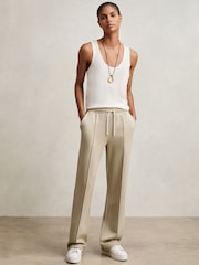 Reiss Sage Green Ronnie Interlock Pintuck Drawstring Joggers - Image 1 of 6
