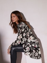 Star by Julien MacDonald Black Floral Longline Shirt - Image 4 of 6