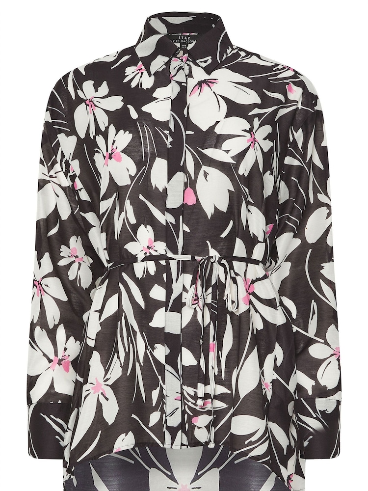 Star by Julien MacDonald Black Floral Longline Shirt - Image 6 of 6