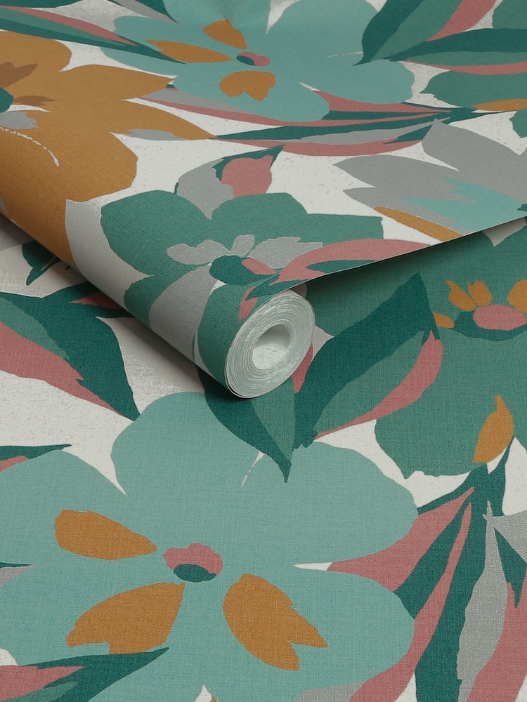 Sunshine Hot House Floral A4 Wallpaper Sample - Image 3 of 3