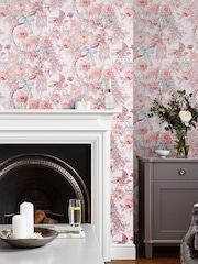 Laura Ashley Blush Birtle Blush A4 Wallpaper Sample - Image 1 of 3