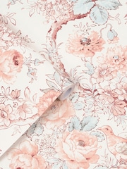 Laura Ashley Blush Birtle Blush A4 Wallpaper Sample - Image 2 of 3