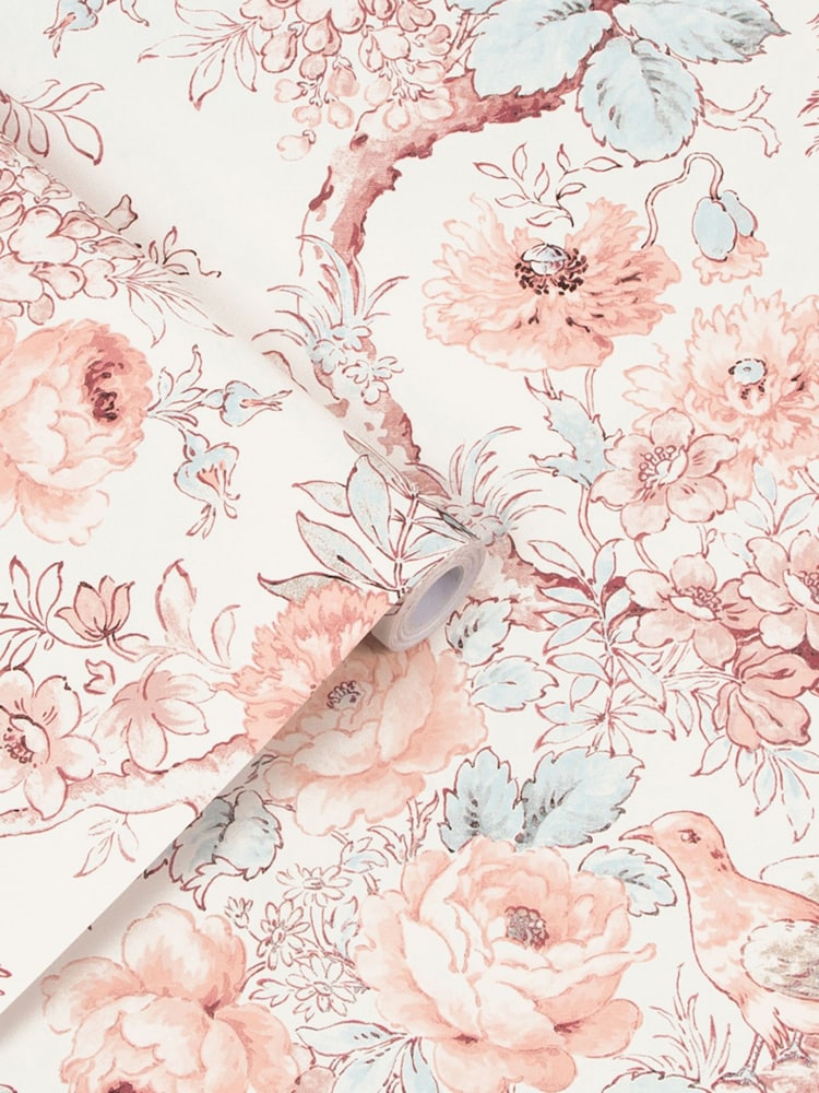 Laura Ashley Blush Birtle Blush A4 Wallpaper Sample - Image 2 of 3 Laura Ashley Blush Birtle Blush A4 Wallpaper Sample - Image 2 of 3
