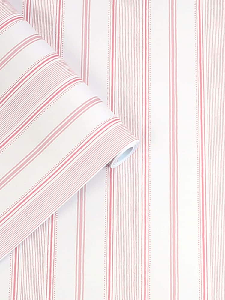 Laura Ashley Blush Heacham Stripe Blush A4 Wallpaper Sample - Image 3 of 3