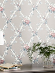 Laura Ashley Dove Grey Elwyn A4 Wallpaper Sample - Image 1 of 3